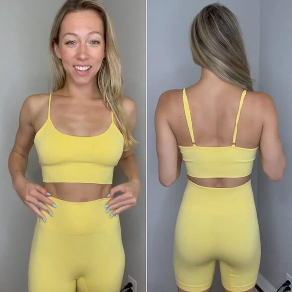 Workout Sets for Women 2 Piece Outfits Gym Shorts Women High Waisted with Adjust - Picture 4 of 4